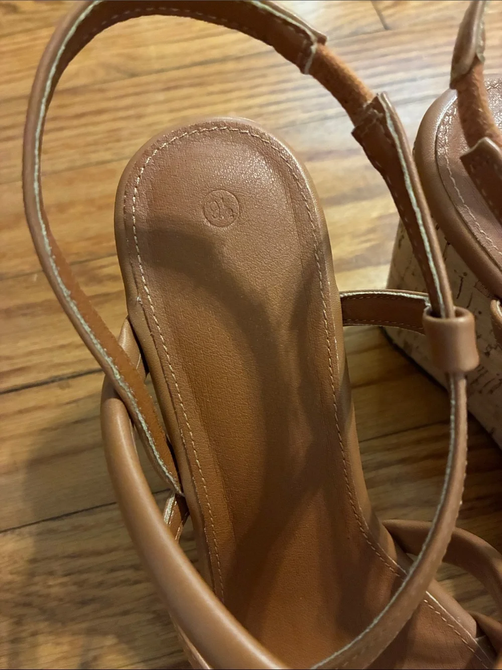 Women’s Tan Wedge Sandals - Strappy Platform Slingback